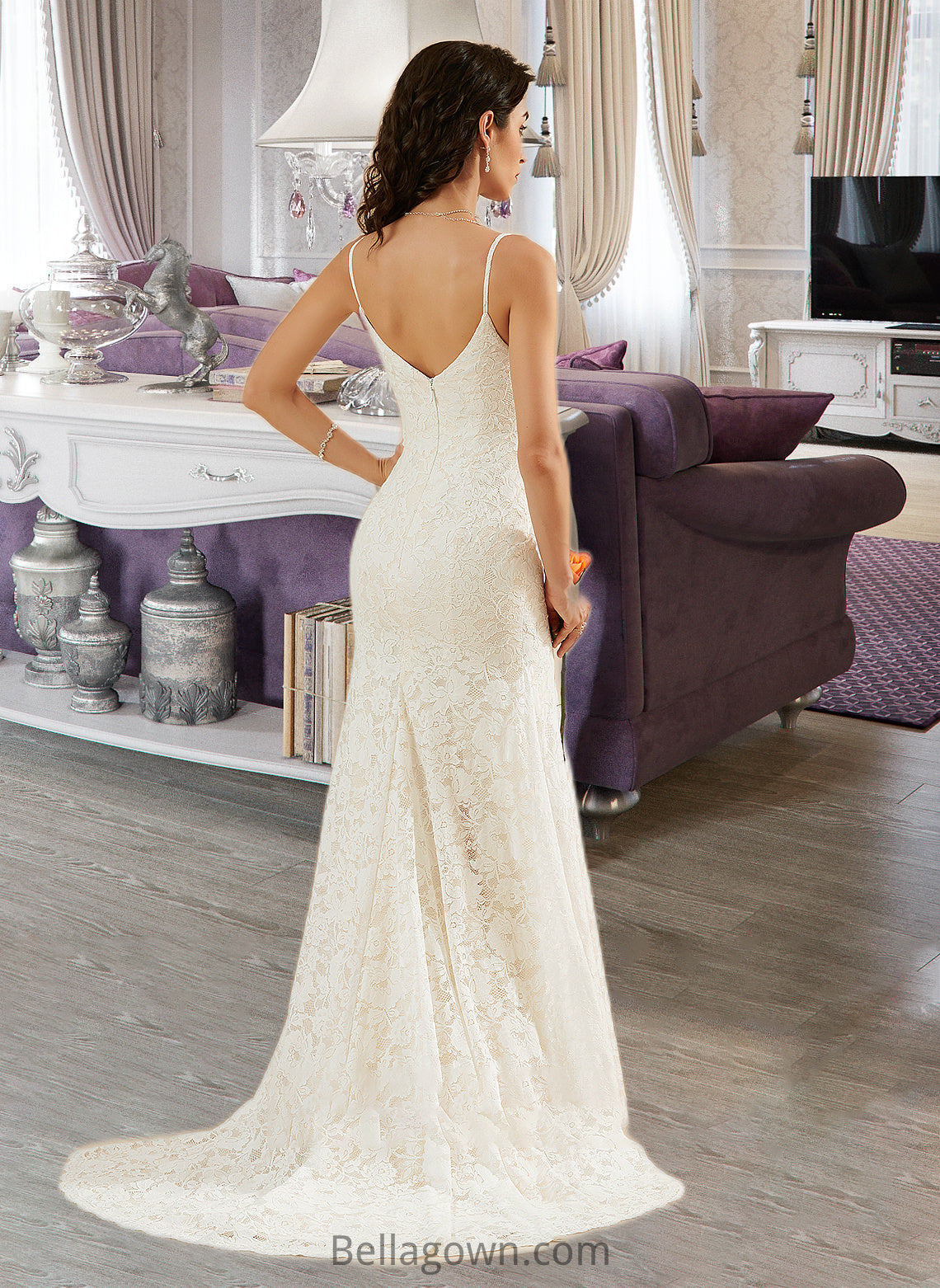 Anaya Trumpet/Mermaid V-neck Court Train Wedding Dress DNP0013725