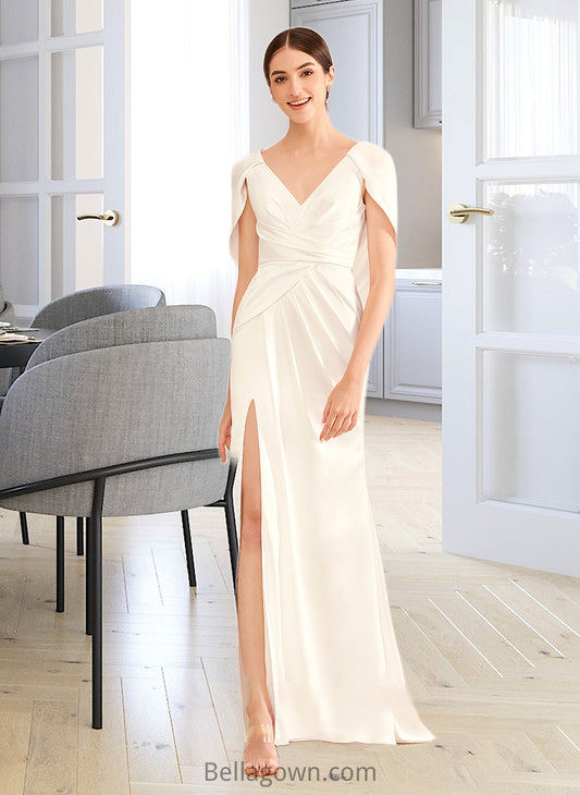 Sophie A-Line V-neck Sweep Train Wedding Dress With Ruffle DNP0013811