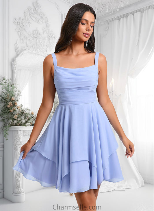 Leanna A-line Scoop Short Chiffon Homecoming Dress With Pleated DNP0025654