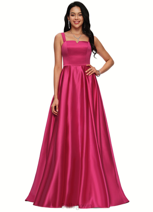 Mariah Ball-Gown/Princess V-Neck Sweep Train Satin Prom Dresses DNP0022215