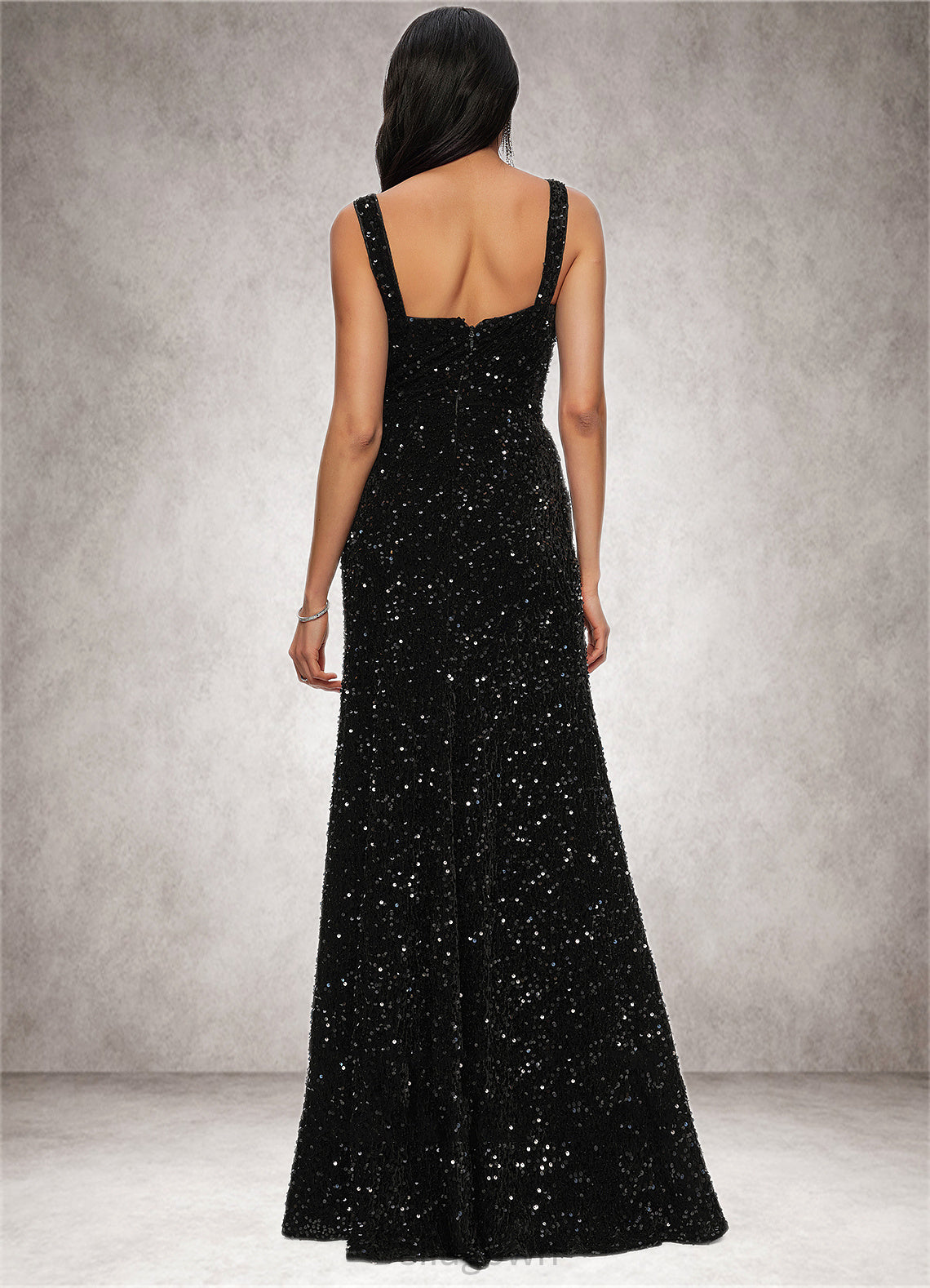 Precious Sheath/Column Scoop Floor-Length Sequin Prom Dresses DNP0022228