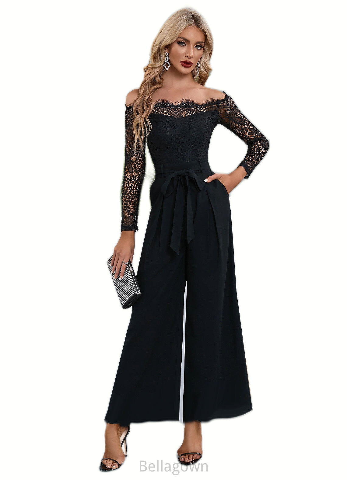 Elise Cold Shoulder Elegant Jumpsuit/Pantsuit Polyester Asymmetrical Maxi Dresses DNP0022319