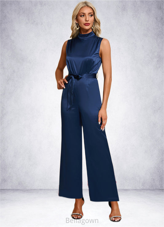 Yasmine High Neck Elegant Jumpsuit/Pantsuit Satin Maxi Dresses DNP0022324