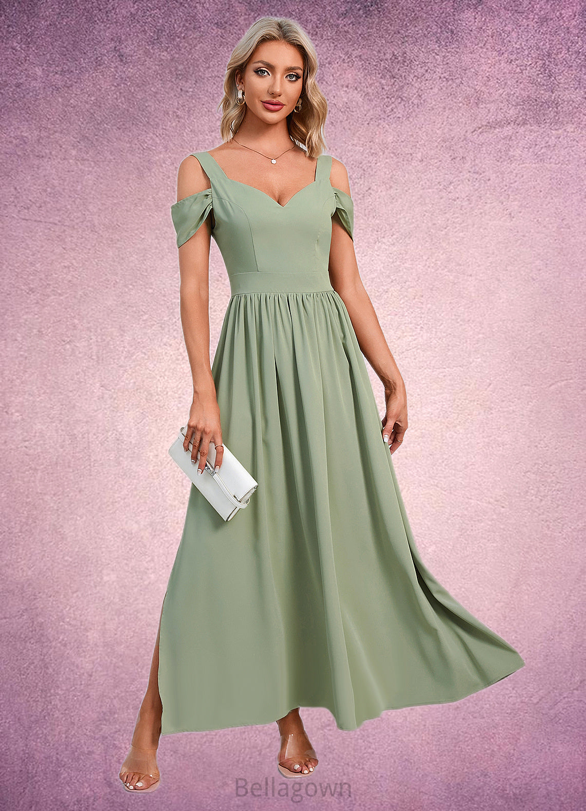 Vicky Ruffle Sweetheart Elegant A-line Polyester Maxi Dresses DNP0022426