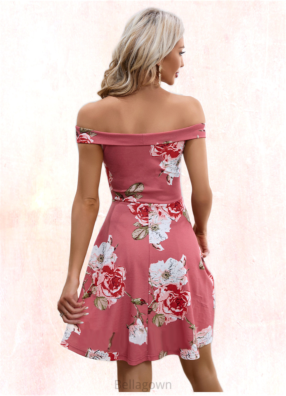 Miranda Floral Print Cold Shoulder Elegant A-line Cotton Blends Mini Dresses DNP0022443