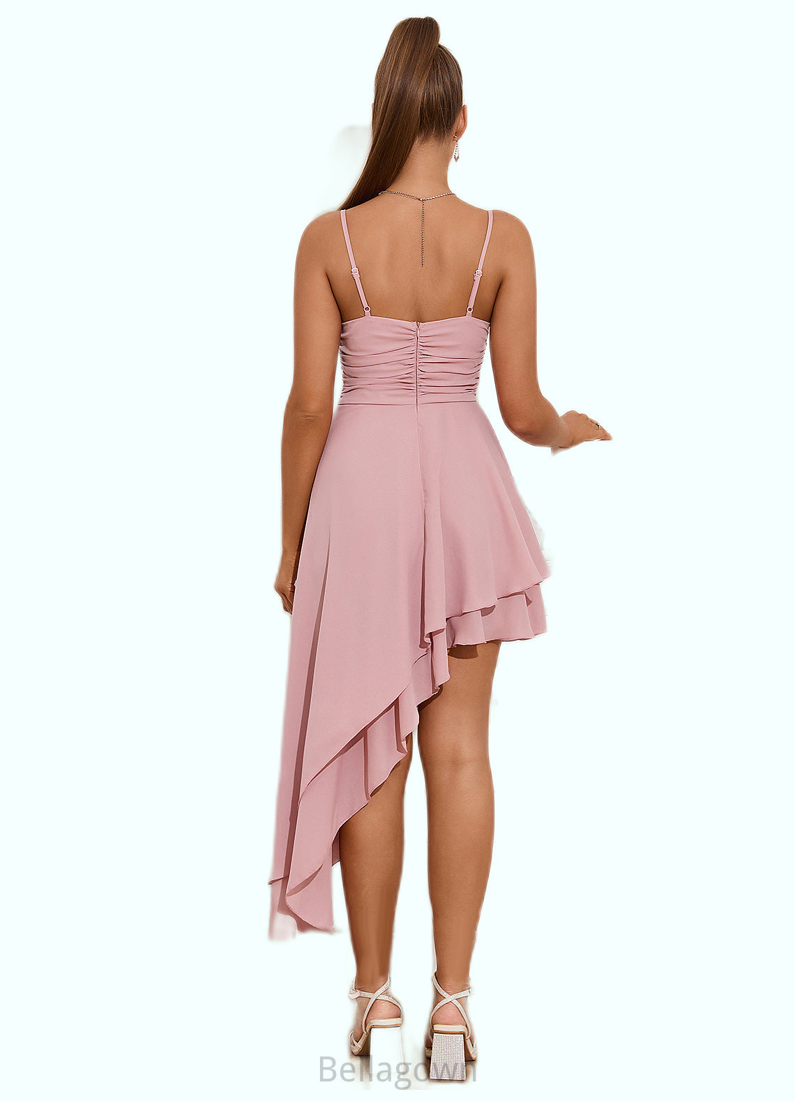 Annabelle Ruffle Sweetheart Elegant A-line Polyester Asymmetrical Dresses DNP0022477