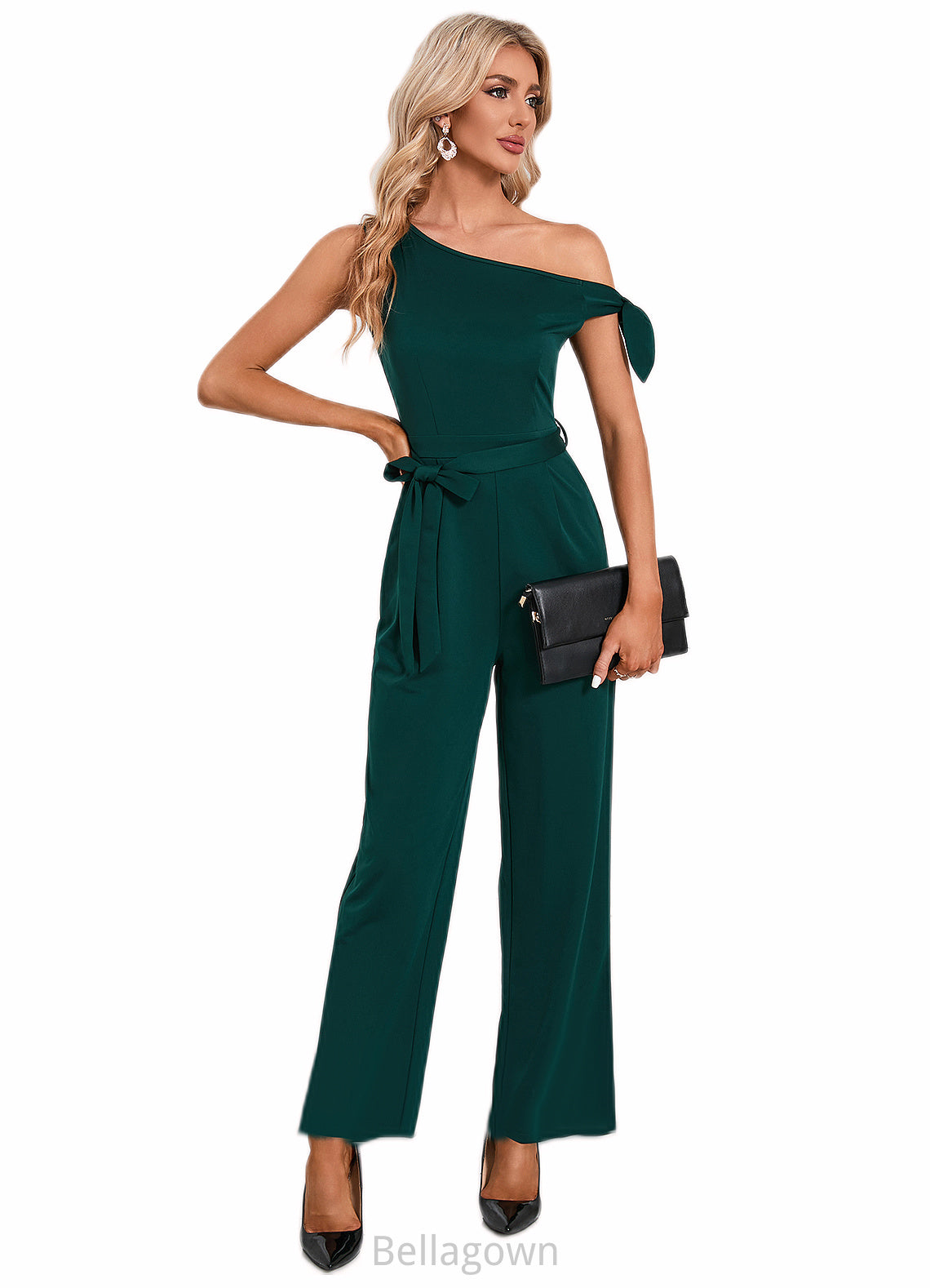 Scarlet One Shoulder Elegant Jumpsuit/Pantsuit Cotton Blends Maxi Dresses DNP0022491