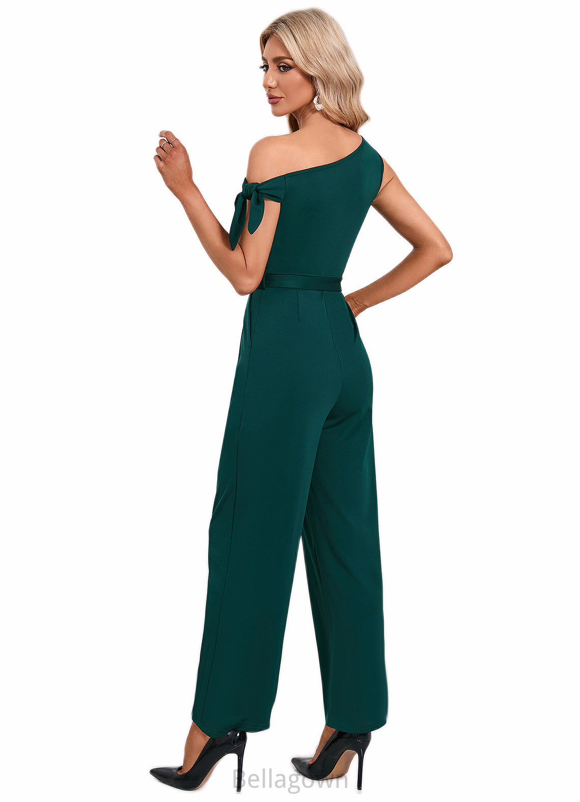 Scarlet One Shoulder Elegant Jumpsuit/Pantsuit Cotton Blends Maxi Dresses DNP0022491