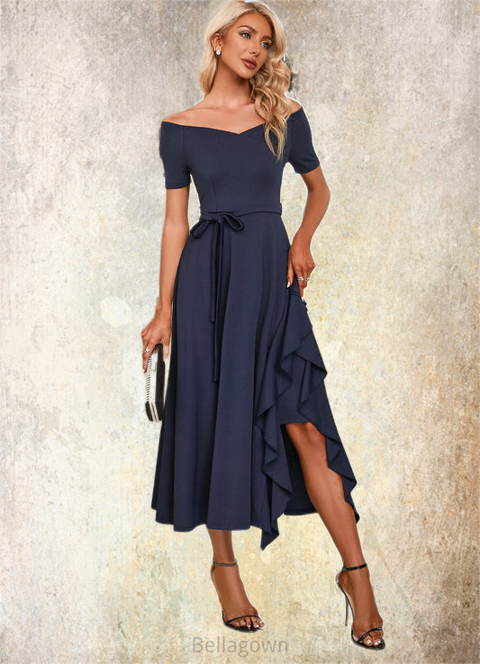 Rosalind V-Neck Elegant A-line Cotton Blends Midi Dresses DNP0022561