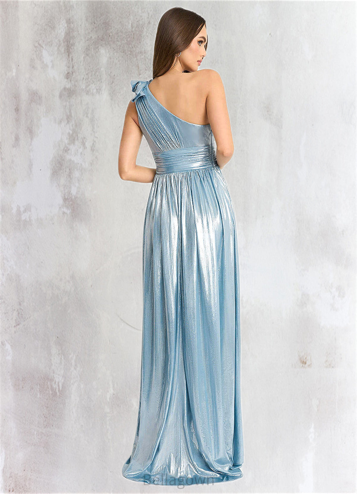 Kyleigh Ivy Aqua Blue Pleated Gown Atelier Dresses | Azazie DNP0022880