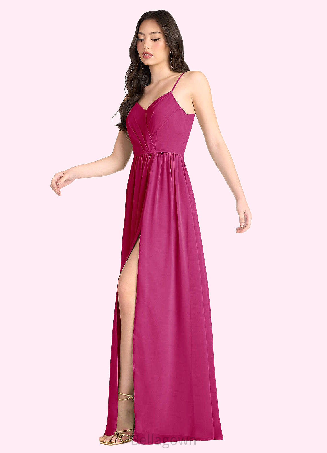 Mattie Tory Hot Pink Pleated Maxi Dress Atelier Dresses | Azazie DNP0022891