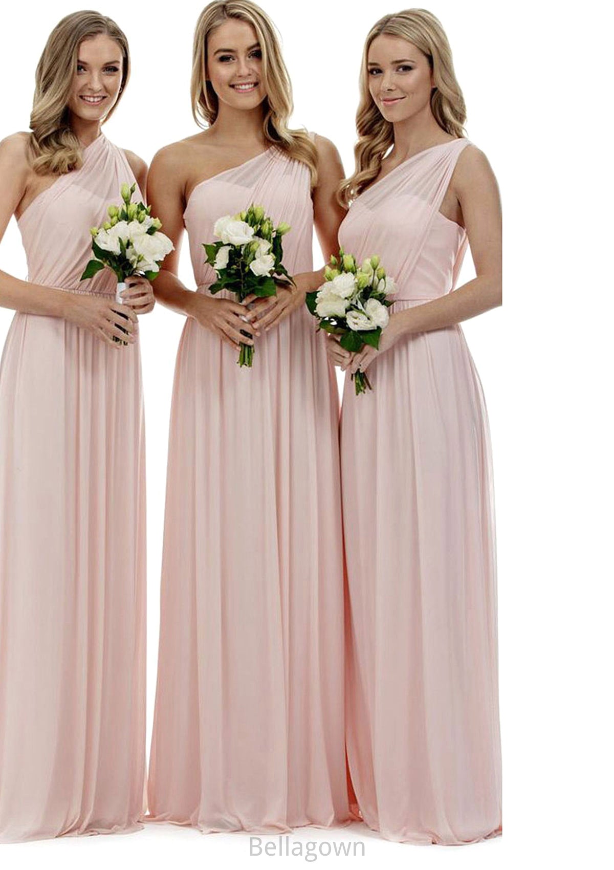 A-Line/Princess One-Shoulder Long/Floor-Length Chiffon Bridesmaid Dresses Emilie DNP0025329