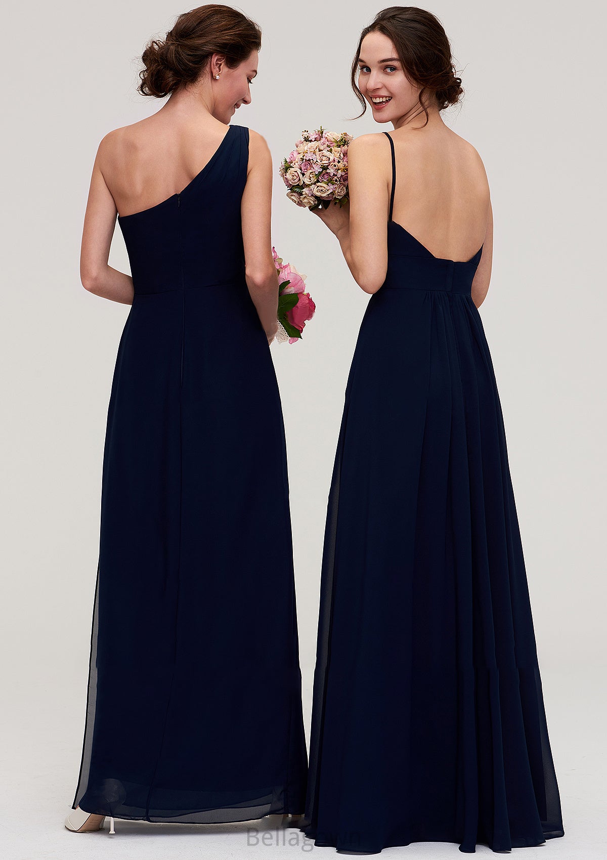 Sleeveless V Neck A-line/Princess Chiffon Long/Floor-Length Bridesmaid Dresseses With Pleated Setlla DNP0025357