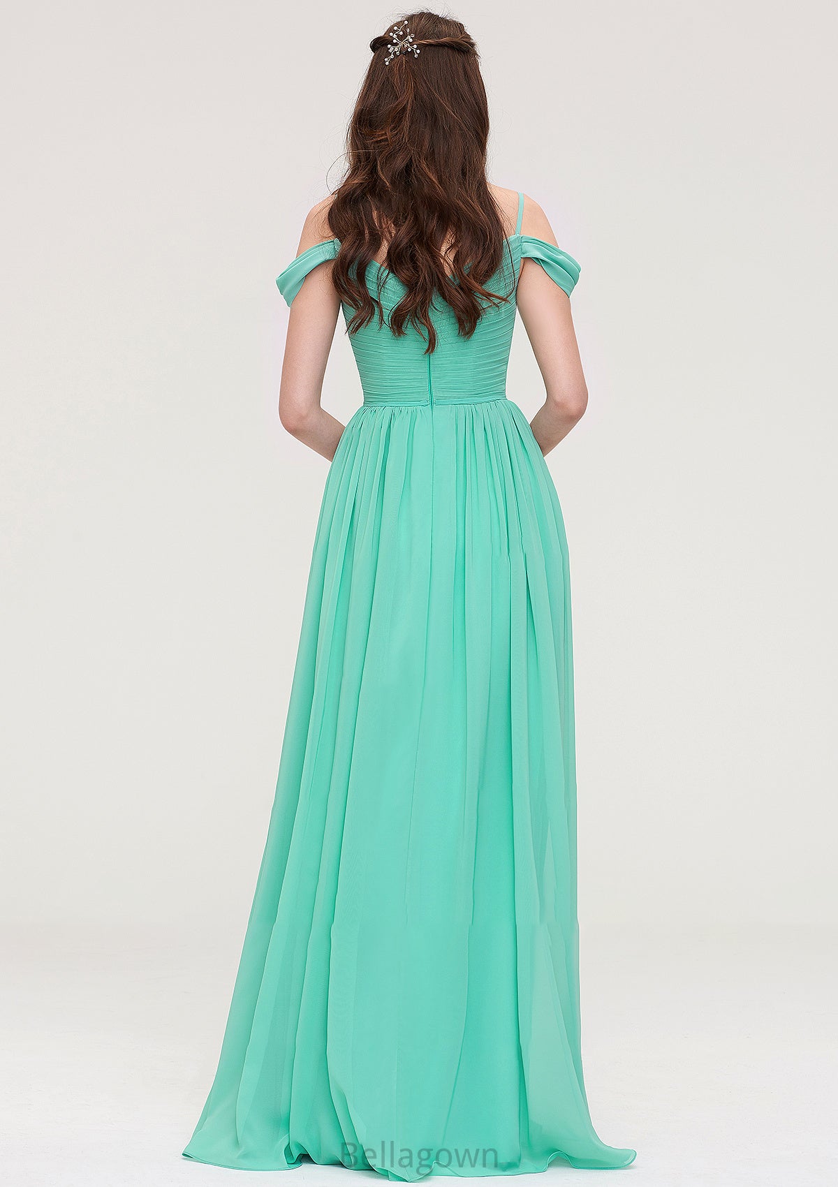 Sweetheart Sleeveless Long/Floor-Length Chiffon A-line/Princess Bridesmaid Dresses With Pleated Ryann DNP0025422