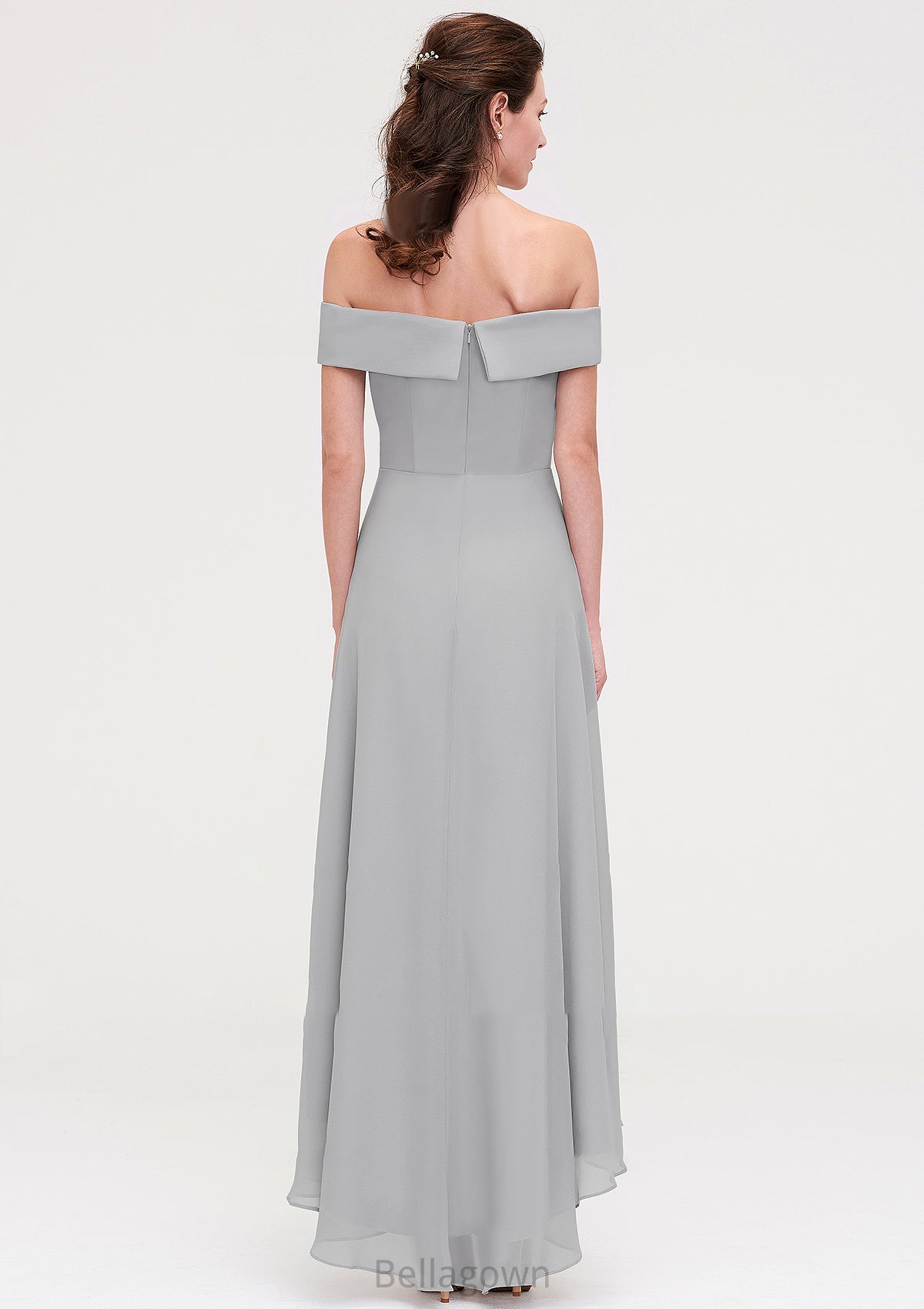 Off-the-Shoulder Sleeveless Asymmetrical Chiffon A-line/Princess Bridesmaid Dresseses Nevaeh DNP0025465