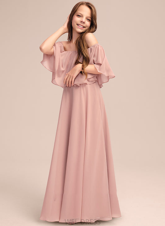 Chiffon With Junior Bridesmaid Dresses Floor-Length A-Line Taliyah Off-the-Shoulder Ruffle