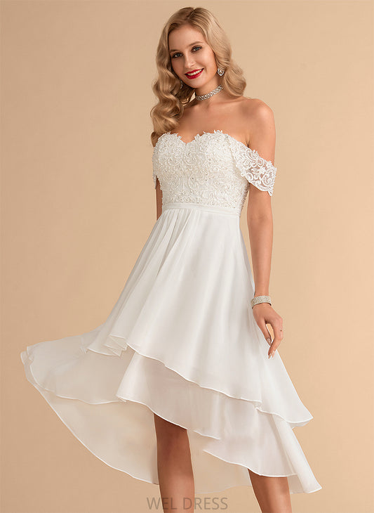 Dress Asymmetrical Wedding Dresses With Beading Sequins A-Line Lace Wedding Monserrat Chiffon