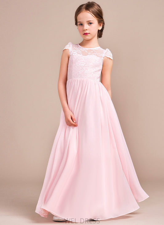 Flower Flower Girl Dresses Sleeveless Chiffon/Lace Dress Girl A-Line/Princess - Floor-length Scoop Louisa Neck