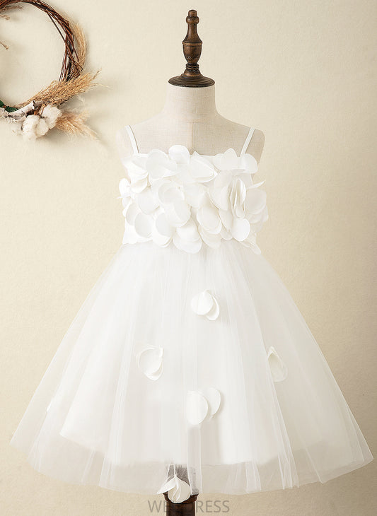 Straps Sleeveless - Knee-length Flower Girl Dresses A-Line Satin Jamie Dress Flower Girl