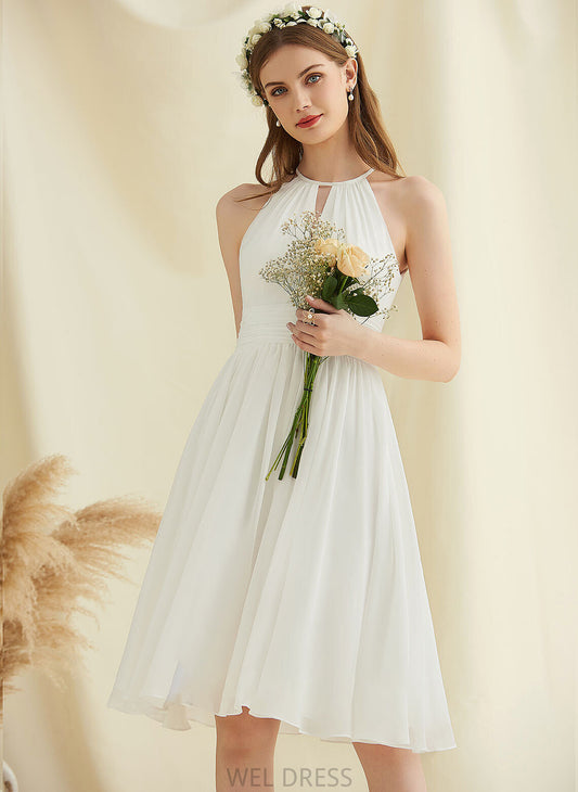 Dress Faith Wedding Dresses Knee-Length Chiffon A-Line Wedding