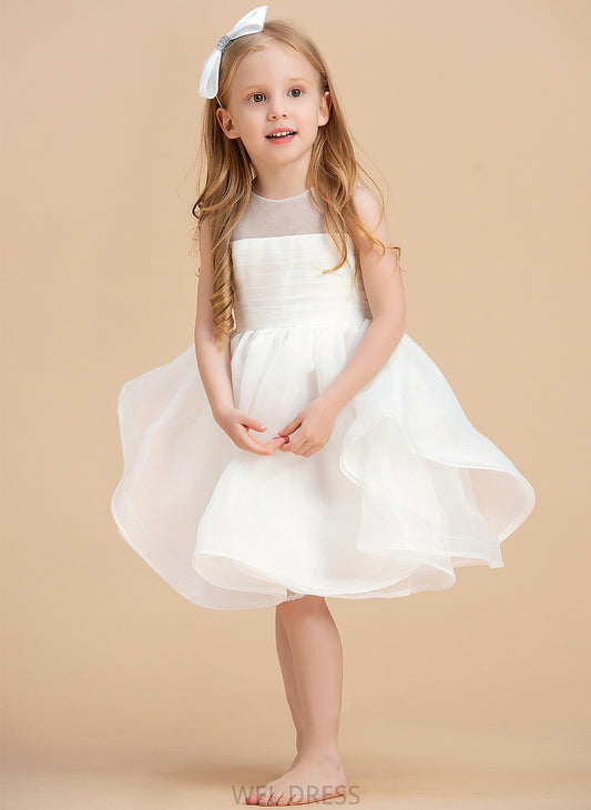 - Dress Organza Back V Scoop Girl Flower Knee-length Ball-Gown/Princess Flower Girl Dresses With Erica Sleeveless Neck