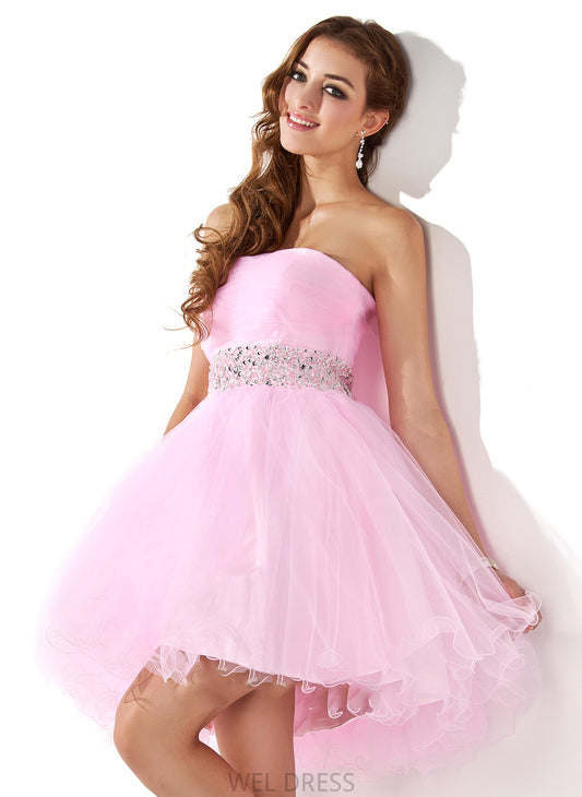 Short/Mini A-Line/Princess Beading Sequins With Tulle Sweetheart Abigail Prom Dresses