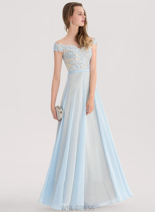 Chiffon Prom Dresses Sequins A-Line Beading With Off-the-Shoulder Floor-Length Carley