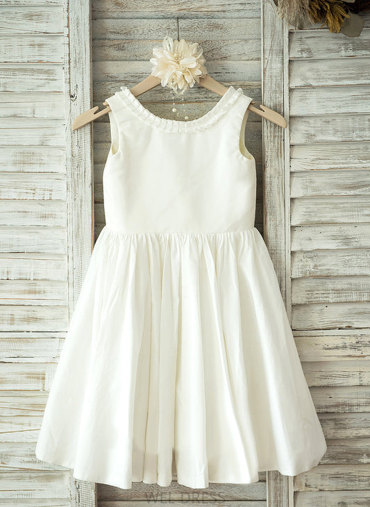 Flower Girl Dresses Girl - Sleeveless Flower Cotton Knee-length Scoop Hailee Dress Neck A-Line/Princess