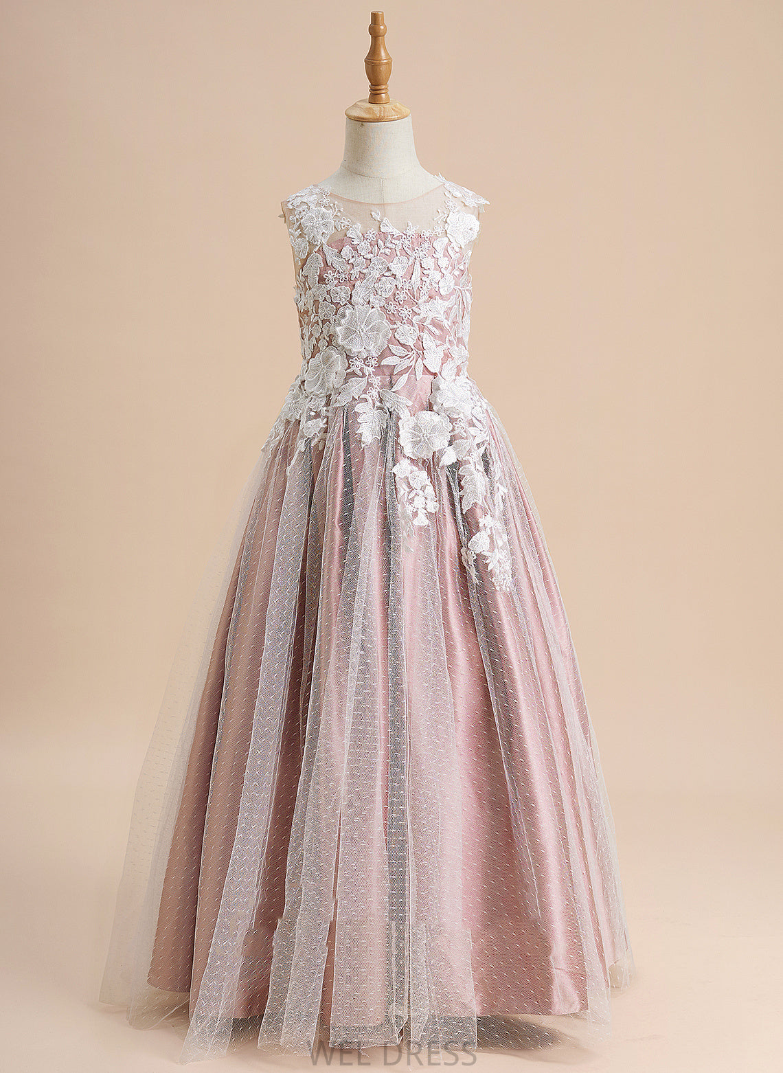 Floor-length Neck - Ellen Tulle Sleeveless A-Line Flower Dress Scoop Flower Girl Dresses Lace With Girl