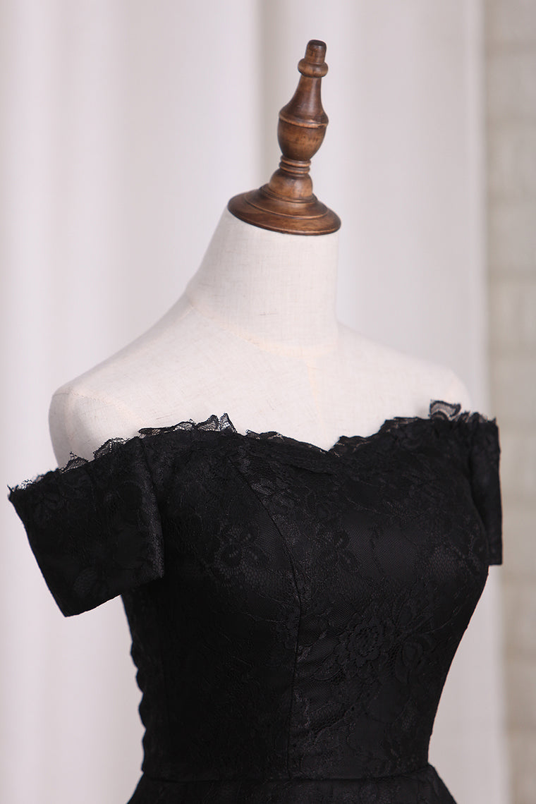 Sexy Black Lace A-line With Appliques Homecoming Dresses