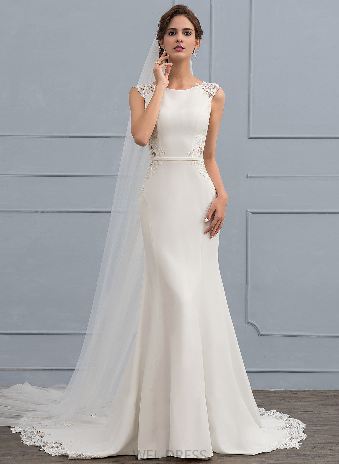 Wedding Dresses Court Wedding Trumpet/Mermaid Lyric Dress Crepe Stretch Train