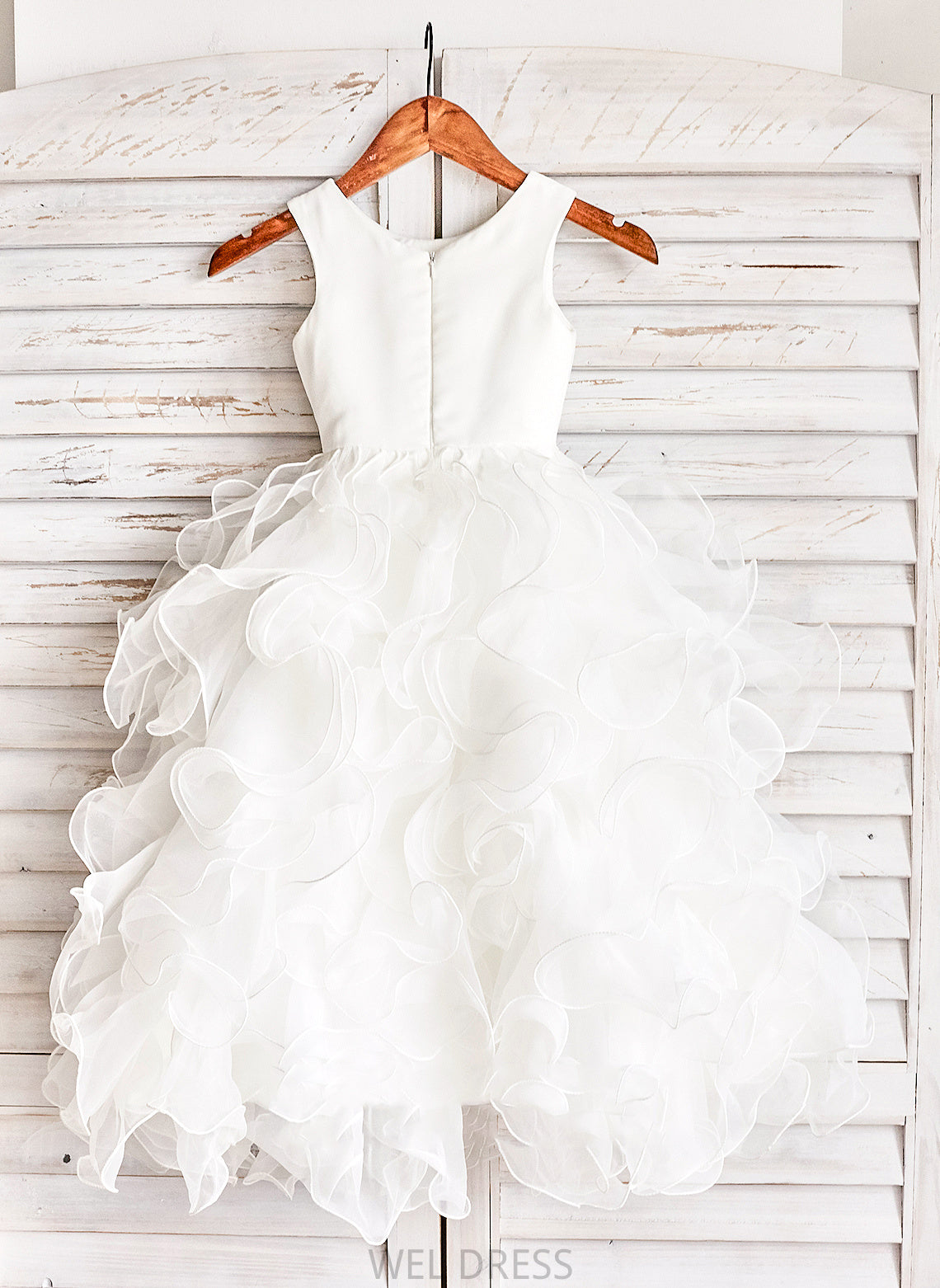 Ariana Organza Flower Girl Dresses Dress Flower Neck With Scoop Ball Girl Gown Sleeveless Ruffles - Floor-length