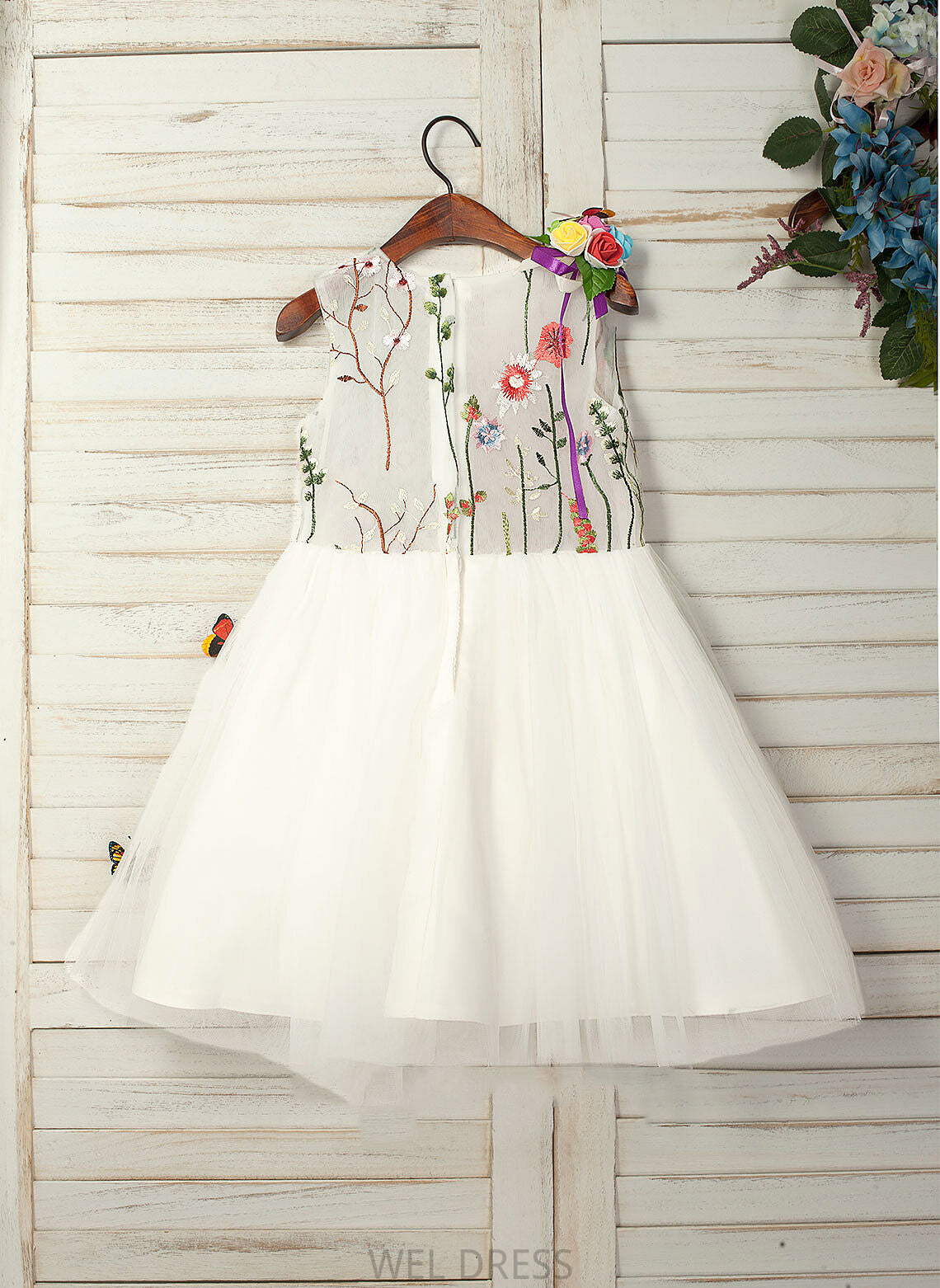 Iliana Dress Neck With Girl A-Line Scoop Knee-length Flower Tulle/Lace Flower Girl Dresses - Flower(s) Sleeveless