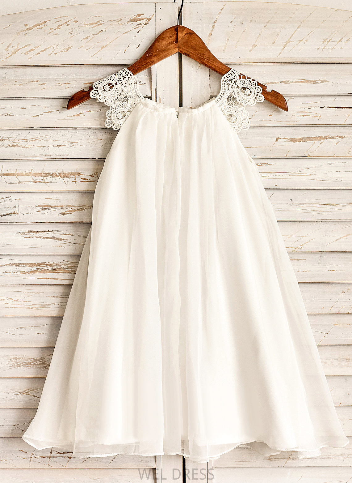 Chiffon A-Line/Princess Flower Girl Dresses With Dress Flower Millicent Scoop Neck Tea-length Lace Girl - Sleeveless