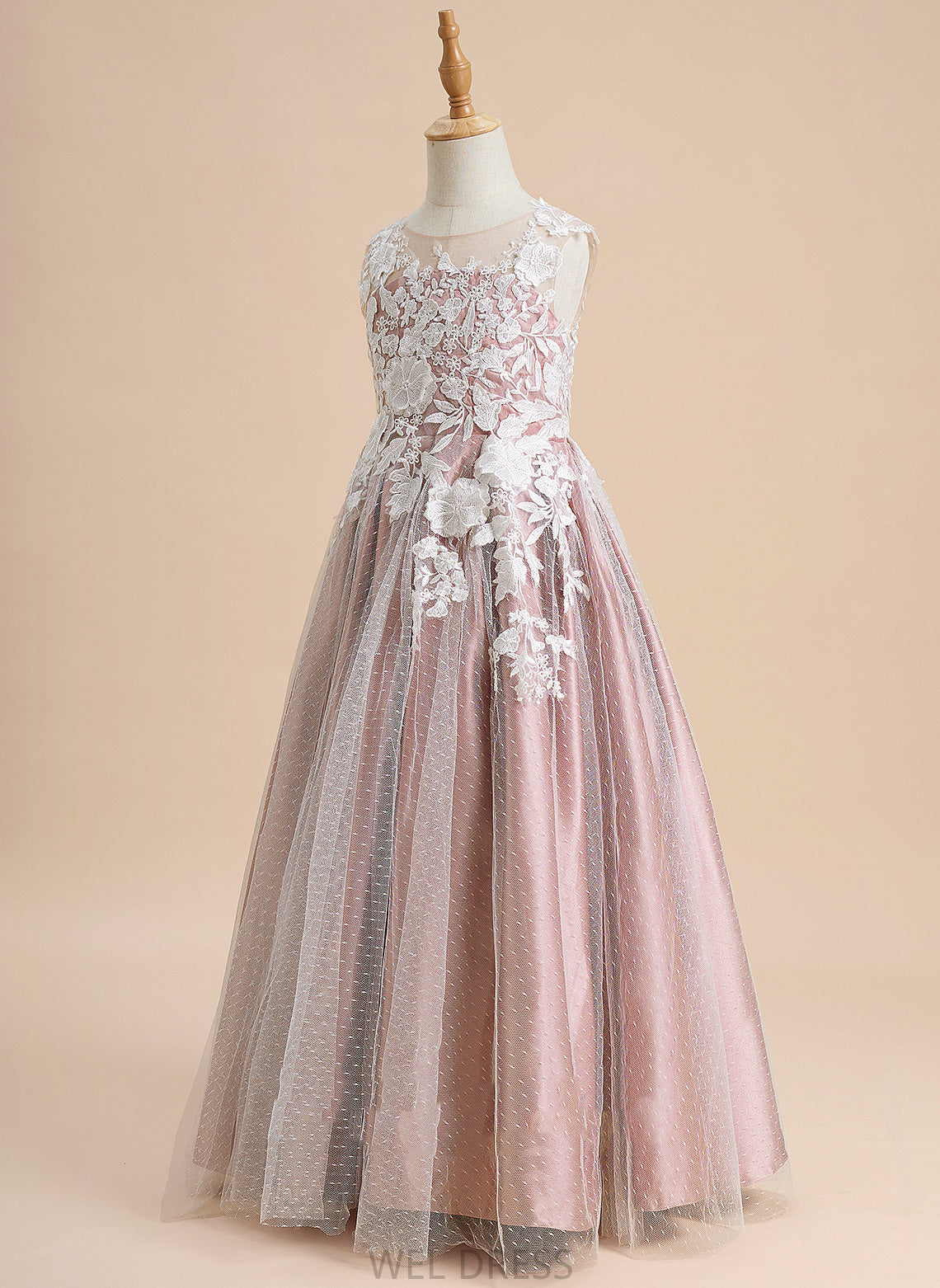 Floor-length Neck - Ellen Tulle Sleeveless A-Line Flower Dress Scoop Flower Girl Dresses Lace With Girl