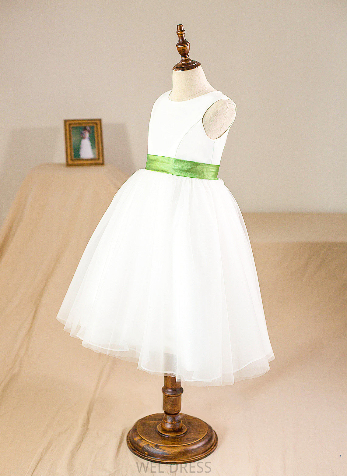 Flower Girl Dresses Sash Scoop Gown - Tulle Ball Flower Neck With Knee-length Renee Sleeveless Girl Dress