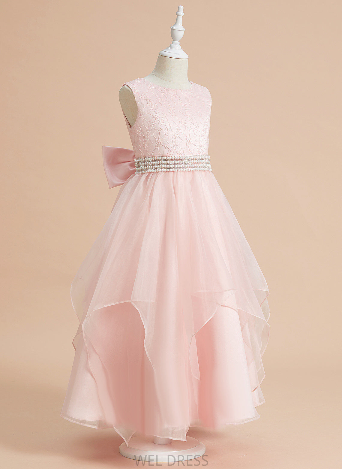 Flower Girl Dresses Savannah Ankle-length Dress Sleeveless With Girl Organza/Lace Beading/Bow(s) Flower Scoop Neck - Ball-Gown/Princess