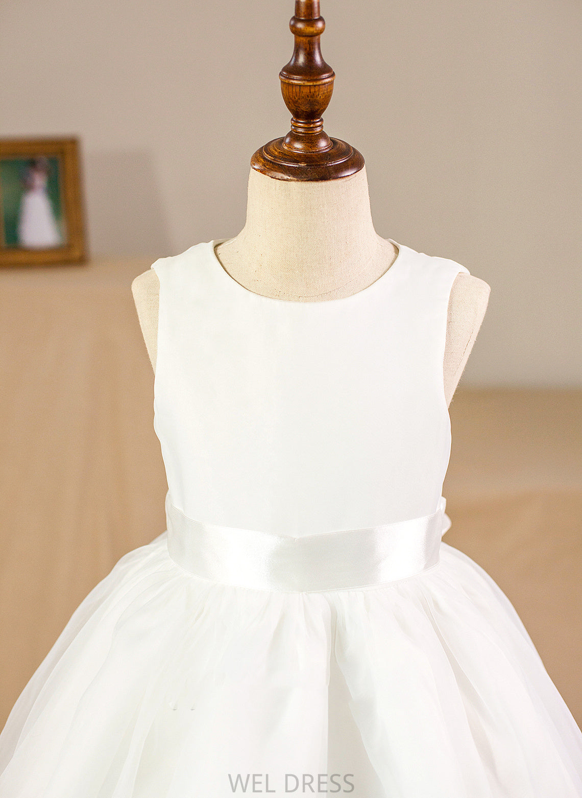 NOT Kristina Floor-length Organza/Satin Bow(s) included) - Sleeveless With Flower Ball-Gown/Princess Girl Dress Neck (Petticoat Flower Girl Dresses Scoop