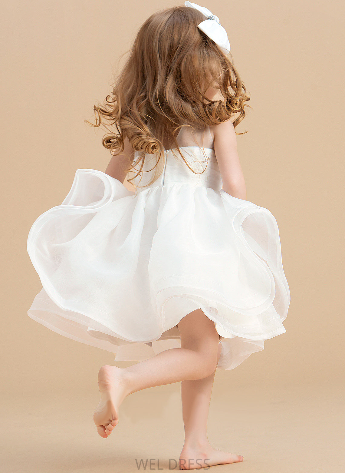 - Dress Organza Back V Scoop Girl Flower Knee-length Ball-Gown/Princess Flower Girl Dresses With Erica Sleeveless Neck