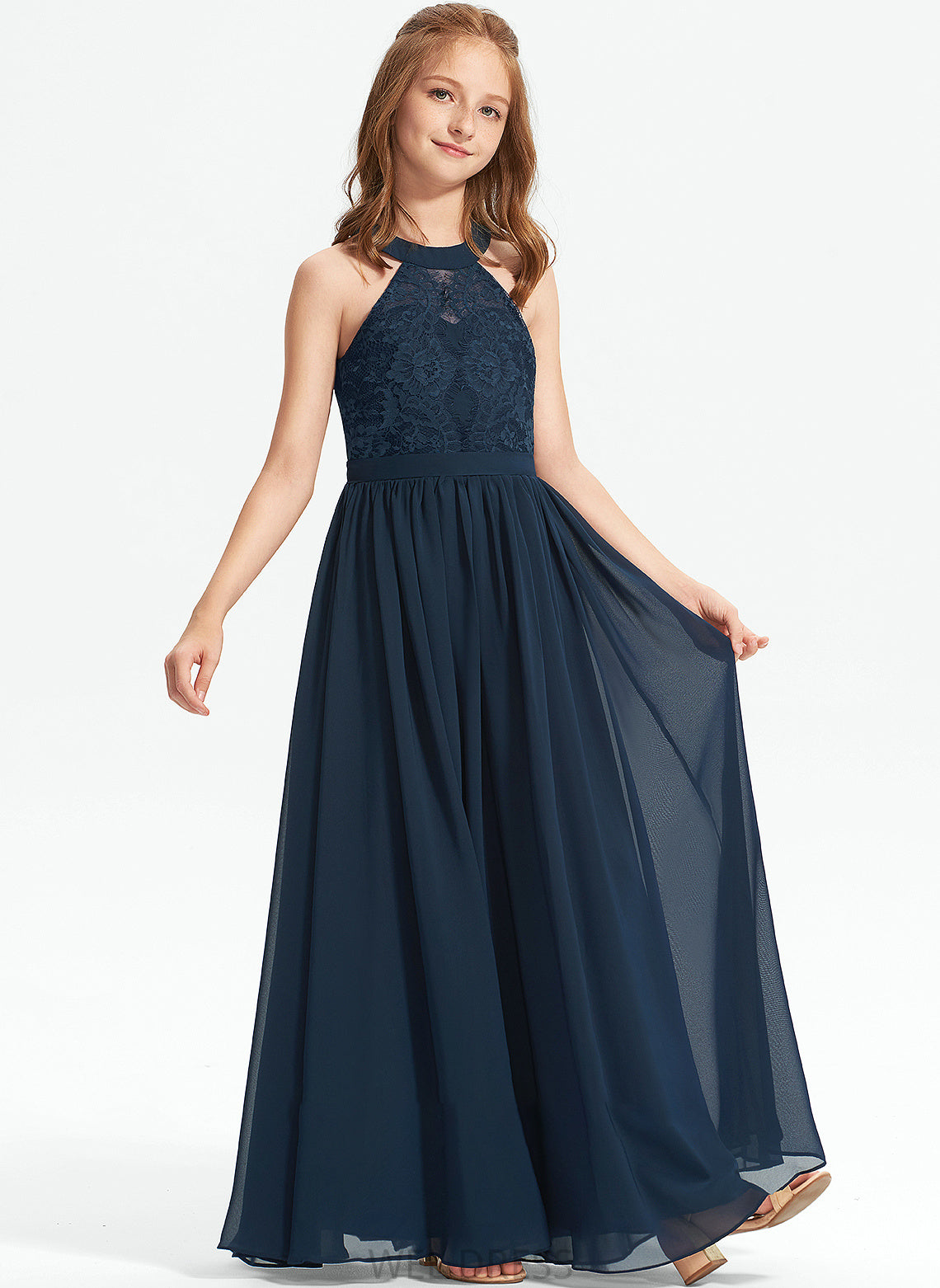 Lindsey A-LineScoopNeckFloor-LengthChiffonLaceJuniorBridesmaidDress#234030 Junior Bridesmaid Dresses