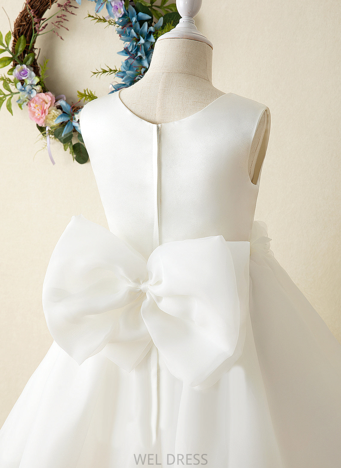 Sleeveless Flower Girl - Flower Girl Dresses Scoop Dress Neck A-Line Organza Donna Knee-length