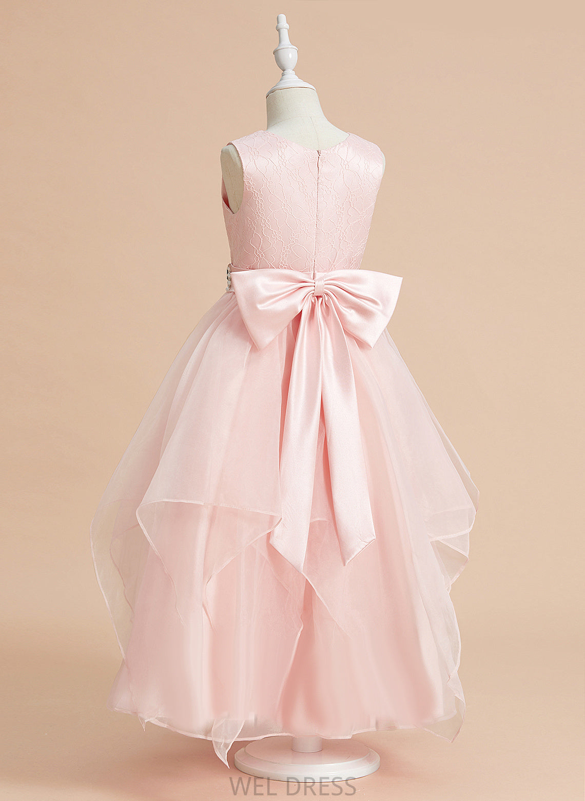 Flower Girl Dresses Savannah Ankle-length Dress Sleeveless With Girl Organza/Lace Beading/Bow(s) Flower Scoop Neck - Ball-Gown/Princess