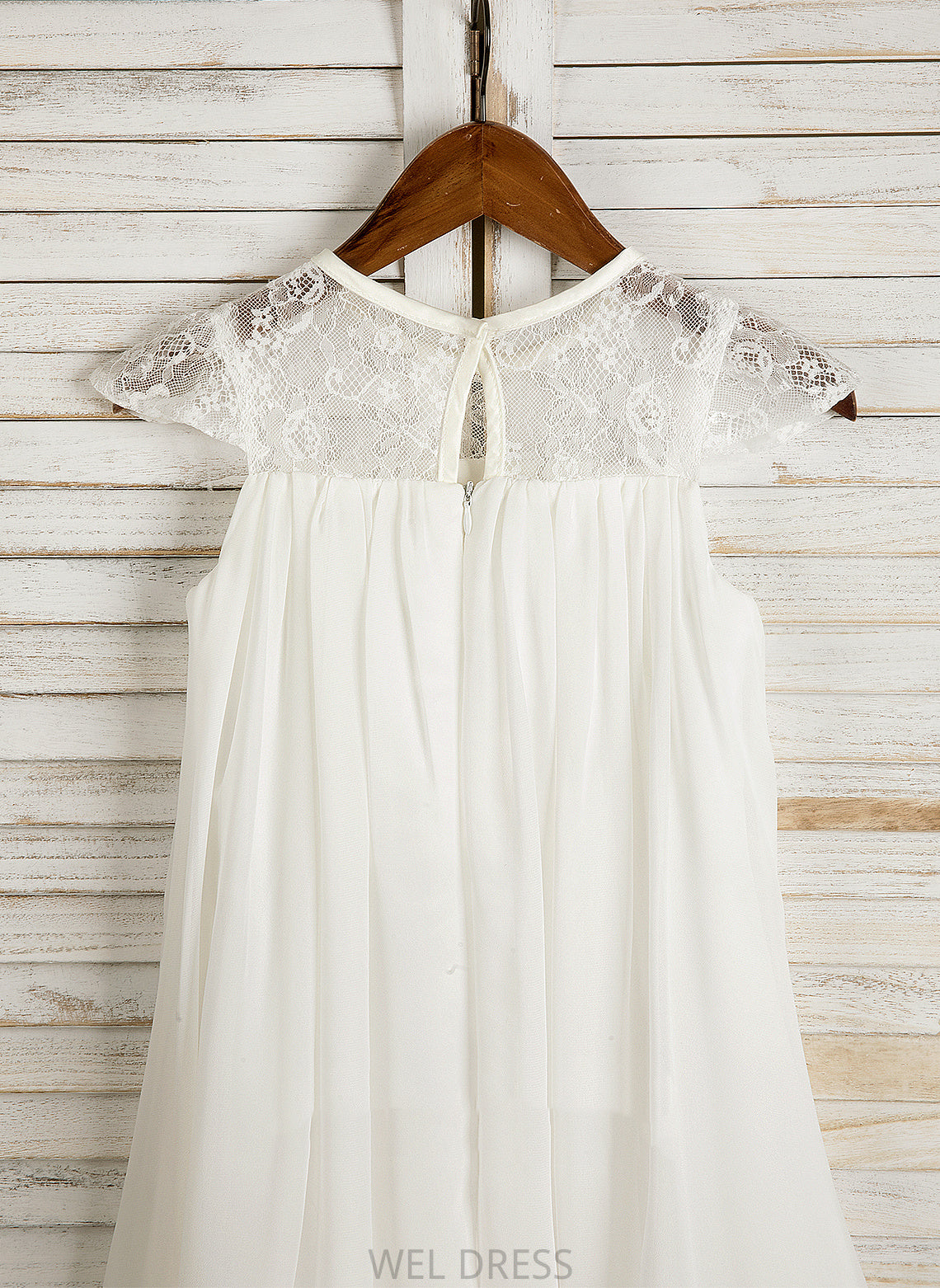 A-Line Flower - With Sleeveless Tea-length Scoop Chiffon Flower Girl Dresses Lace/Flower(s) Neck Dress Melinda Girl