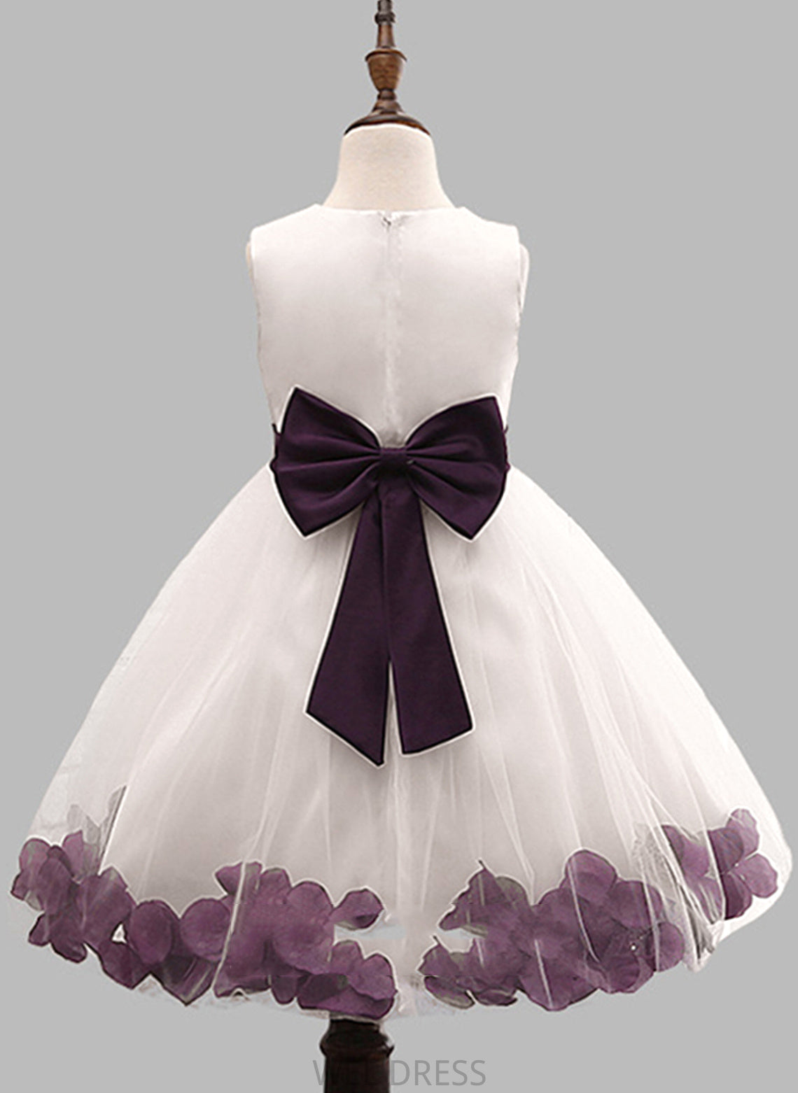 Flower - Sleeveless With Gown Dahlia Neck Girl Flower Girl Dresses Blends Cotton Flower(s)/Bow(s) Knee-length Scoop Dress Ball