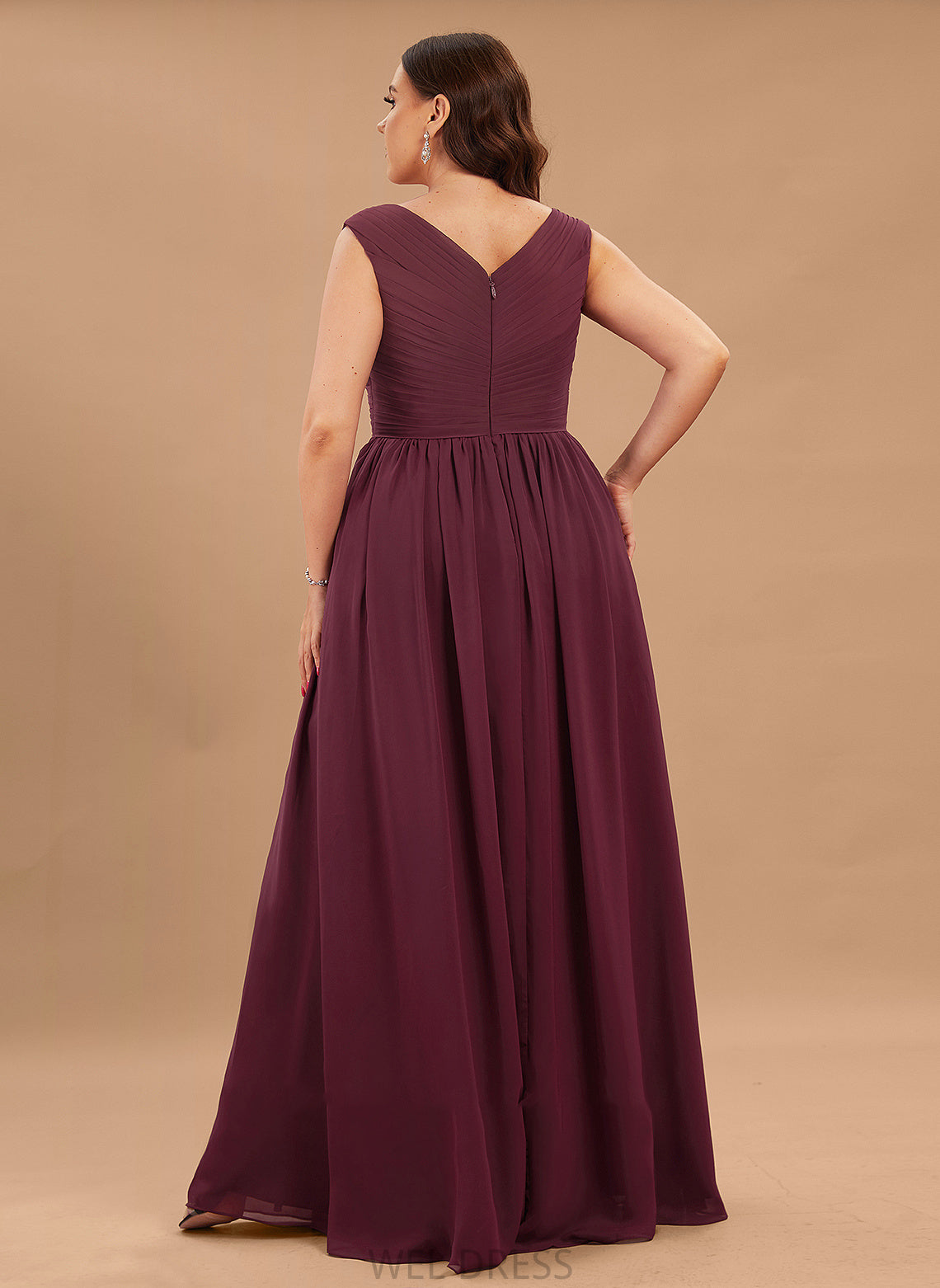 Ada Prom Dresses Ruffle With Off-the-Shoulder Chiffon A-Line Floor-Length Pockets Split Front