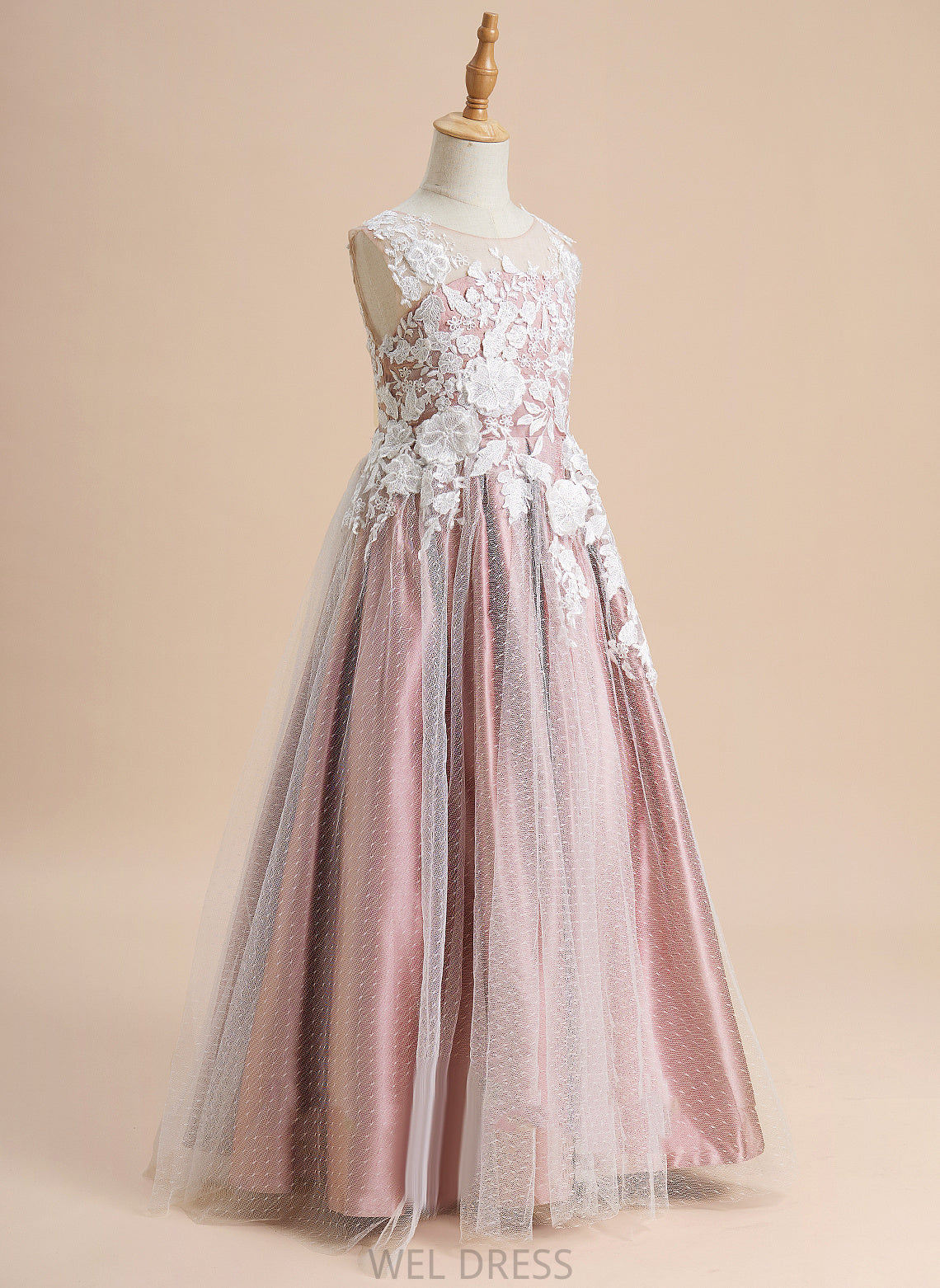 Floor-length Neck - Ellen Tulle Sleeveless A-Line Flower Dress Scoop Flower Girl Dresses Lace With Girl