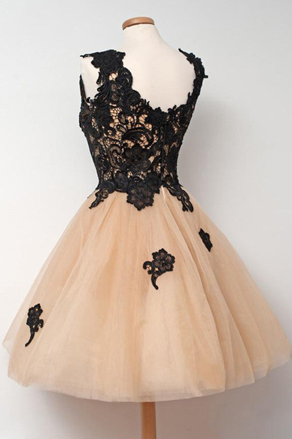 Tulle Ball Gown Sleeveless Short Prom Dresses