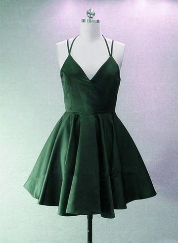 Adorable Green Halter V-Neckline Short Junior Party Lia Homecoming Dresses Dress 2024 CD2164