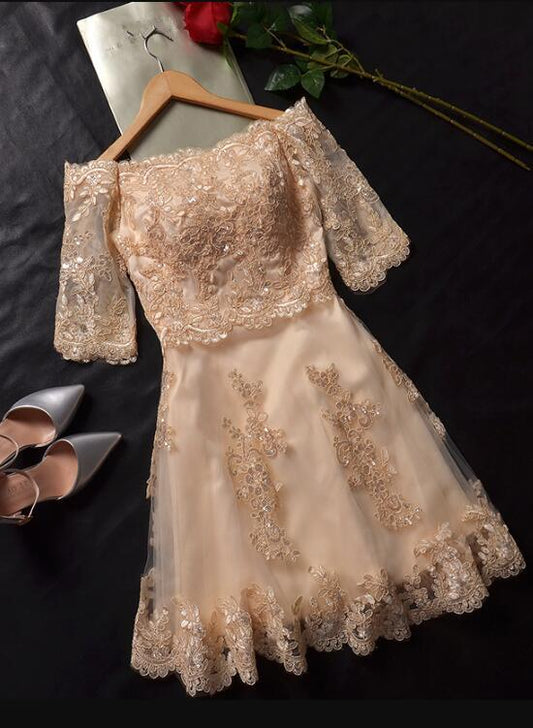 Cute And Tulle Short Junior Dress Lace Homecoming Dresses Joanna 2024 CD2296