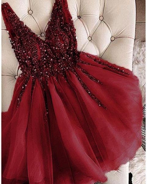 Burgundy Short Girls Grace Homecoming Dresses Junior Graduation Gown CD624